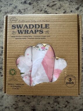 NEW Baby Sleep Swaddle - Pink White (3 Pack)